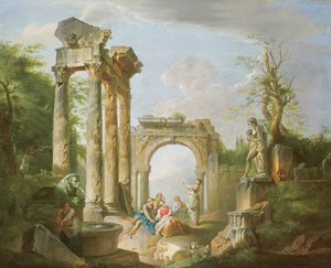 アルカディアンシーン、18世紀 作： Giovanni Paolo Pannini
